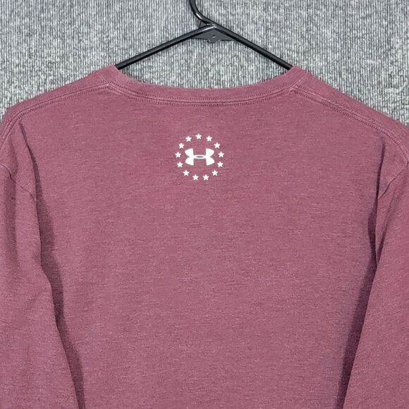 Under Armour T-Shirt Mens Large Maroon Wounded Warrior Project 3/4 Sleeve Loose - Picture 10 of 14